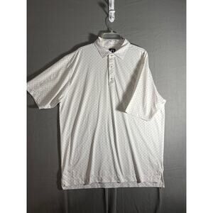 Footjoy Shirt Mens XL White Spotted Polo Short Sleeve Stretch Performance Golf